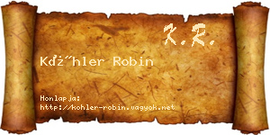 Köhler Robin névjegykártya